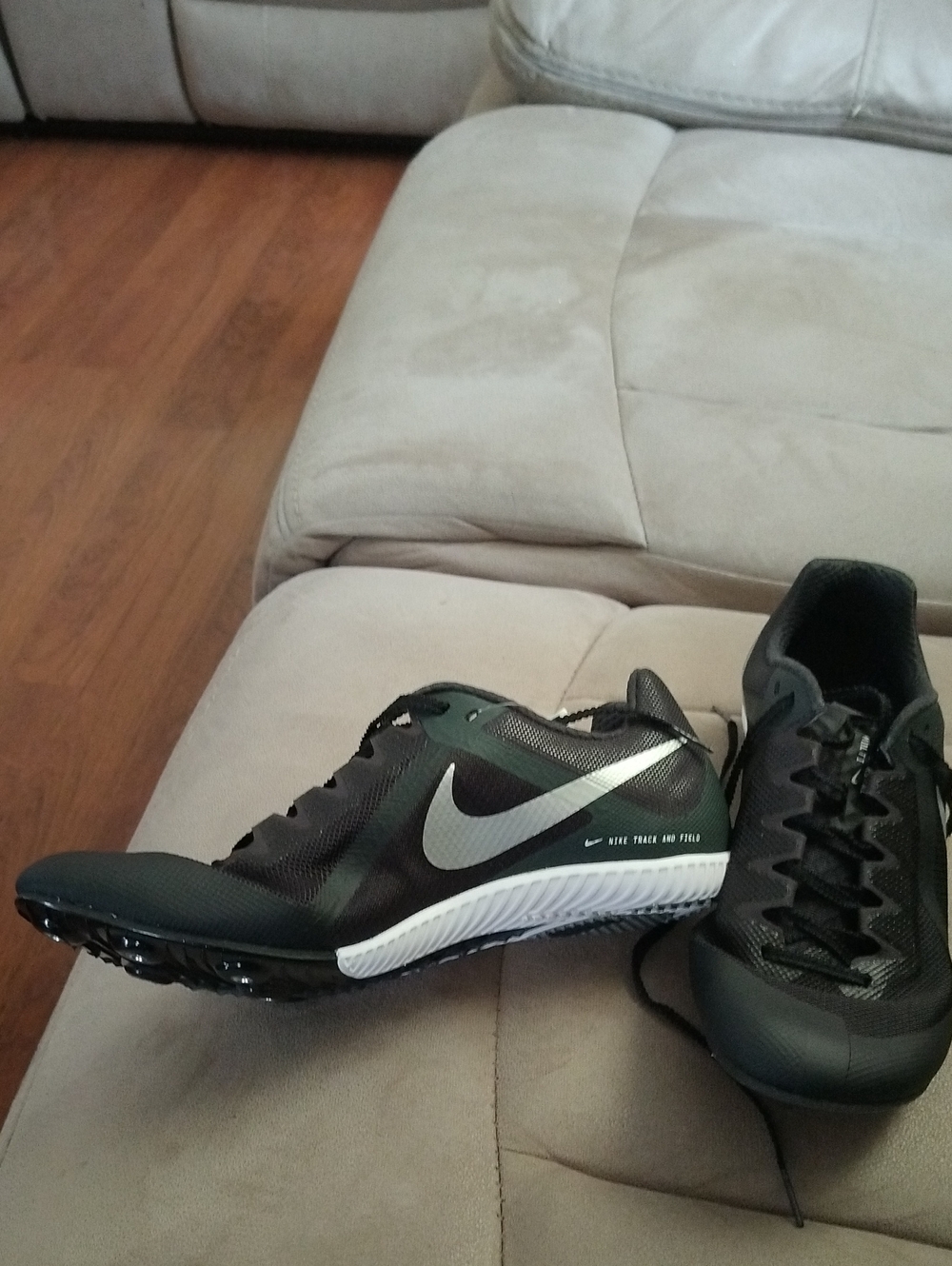 Nike Men’s Black and Silver Sprint Track Spikes